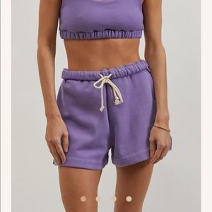 Donni purple eco-fleece roll short
